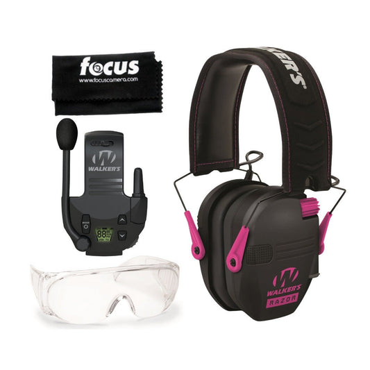 Walkers Razor Slim Electronic Ear Muffs (Black/Pink) Bundle