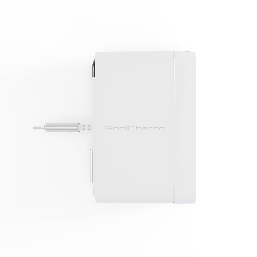 ReelCharge 70W Wall Charger with Retractable USB-C (White)