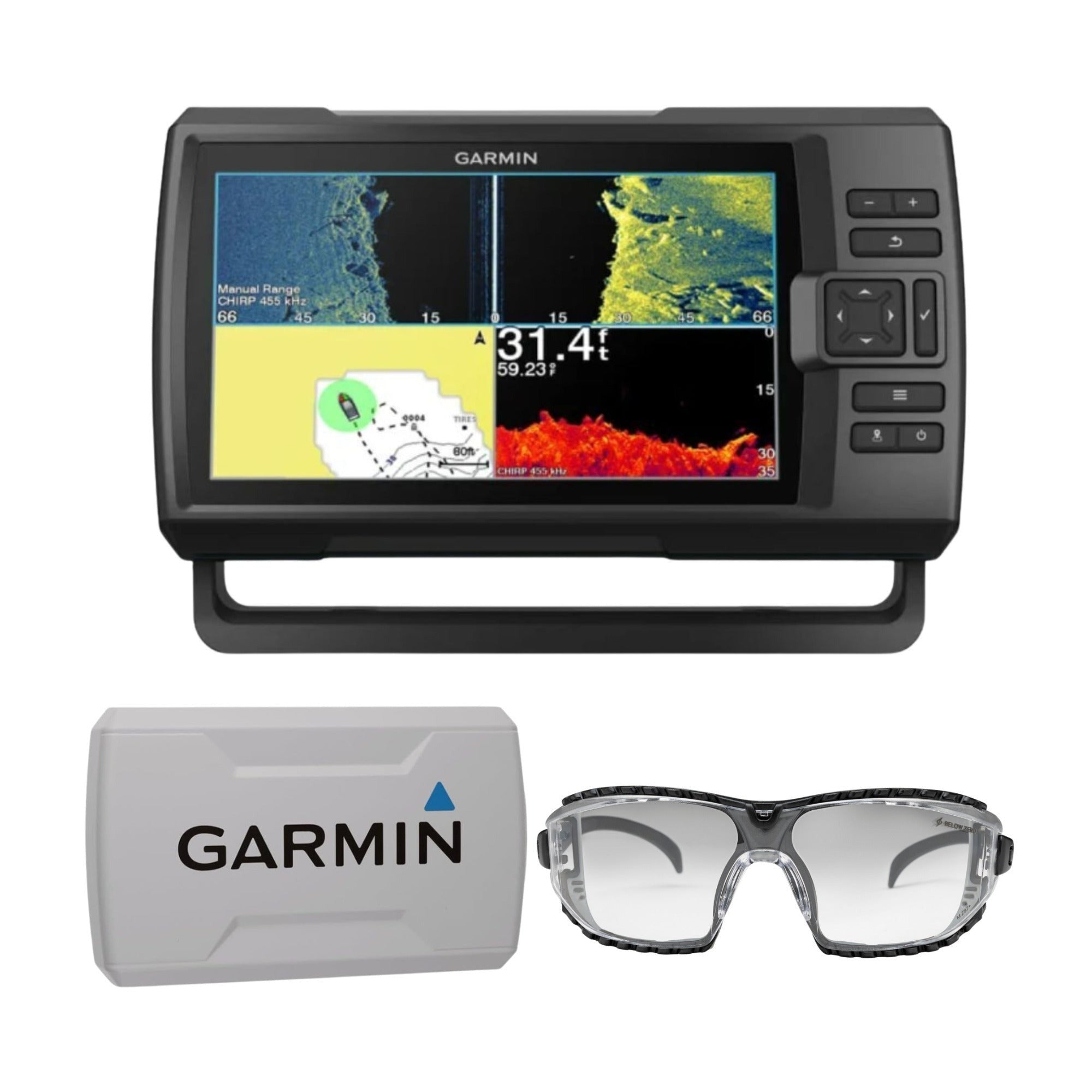 Garmin STRIKER Vivid 9sv 9-Inch Split-Screen Zoom Fishfinder with Accessories Bundle