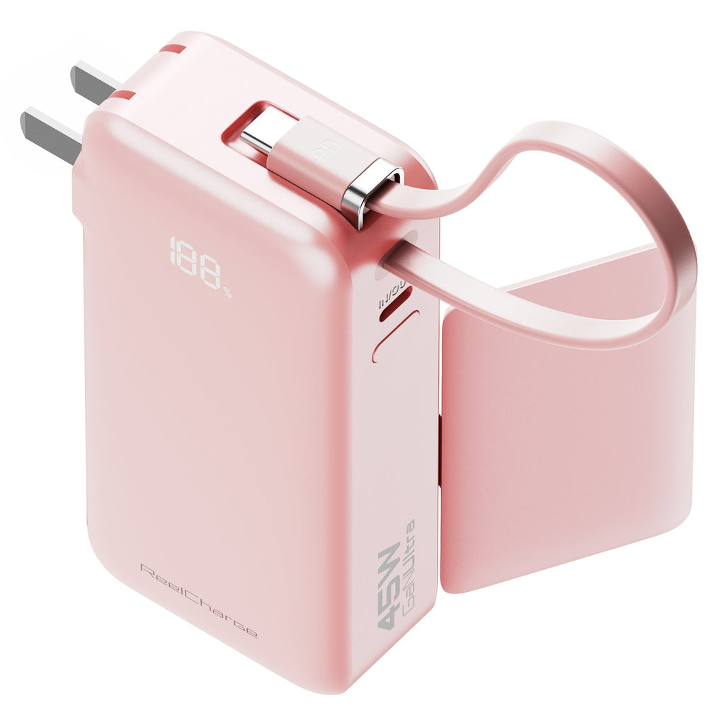 ReelCharge ReFlextion 10,000 mAh mAh Power Bank (Pink)
