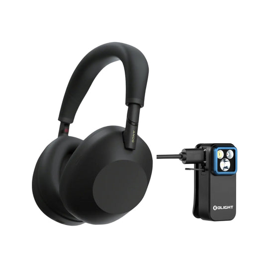 Sony WH-1000XM6 Wireless Headphones (Black) Bundle with Clip-On Light