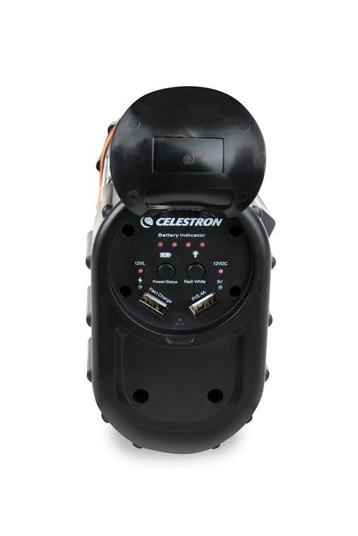 Celestron PowerTank Lithium Pro Power Pack with LED Panel, Telescope Power Port, and 2 USB Ports
