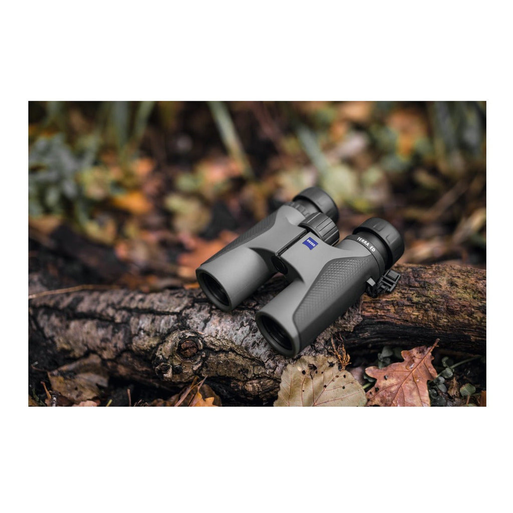 Zeiss Terra ED 10x42 Binoculars (Gray) Bundle with Lens Care Kit