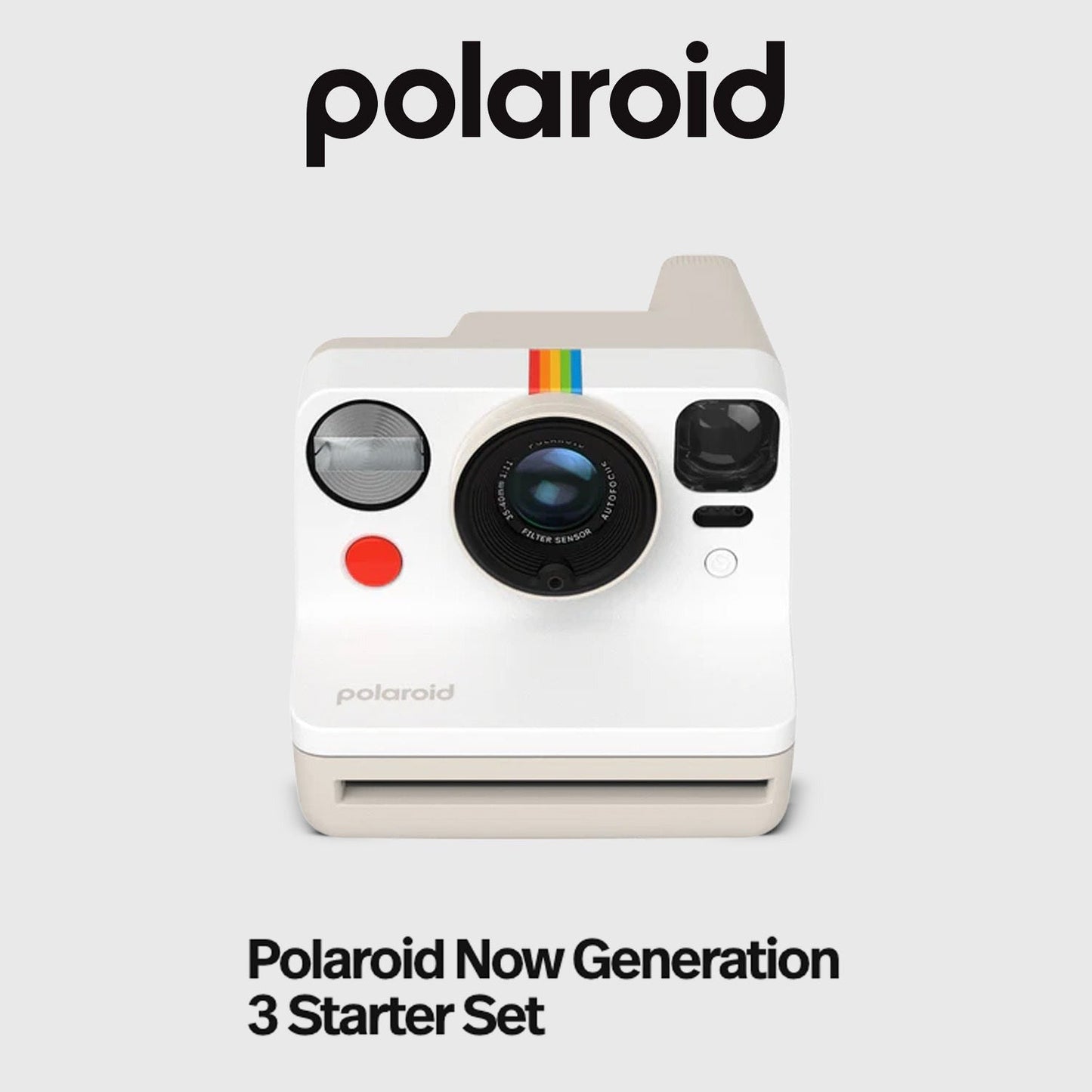 Polaroid Now Generation 3 Analog Instant Camera (Pebble White) and Focus Camera Film Kit Bundle