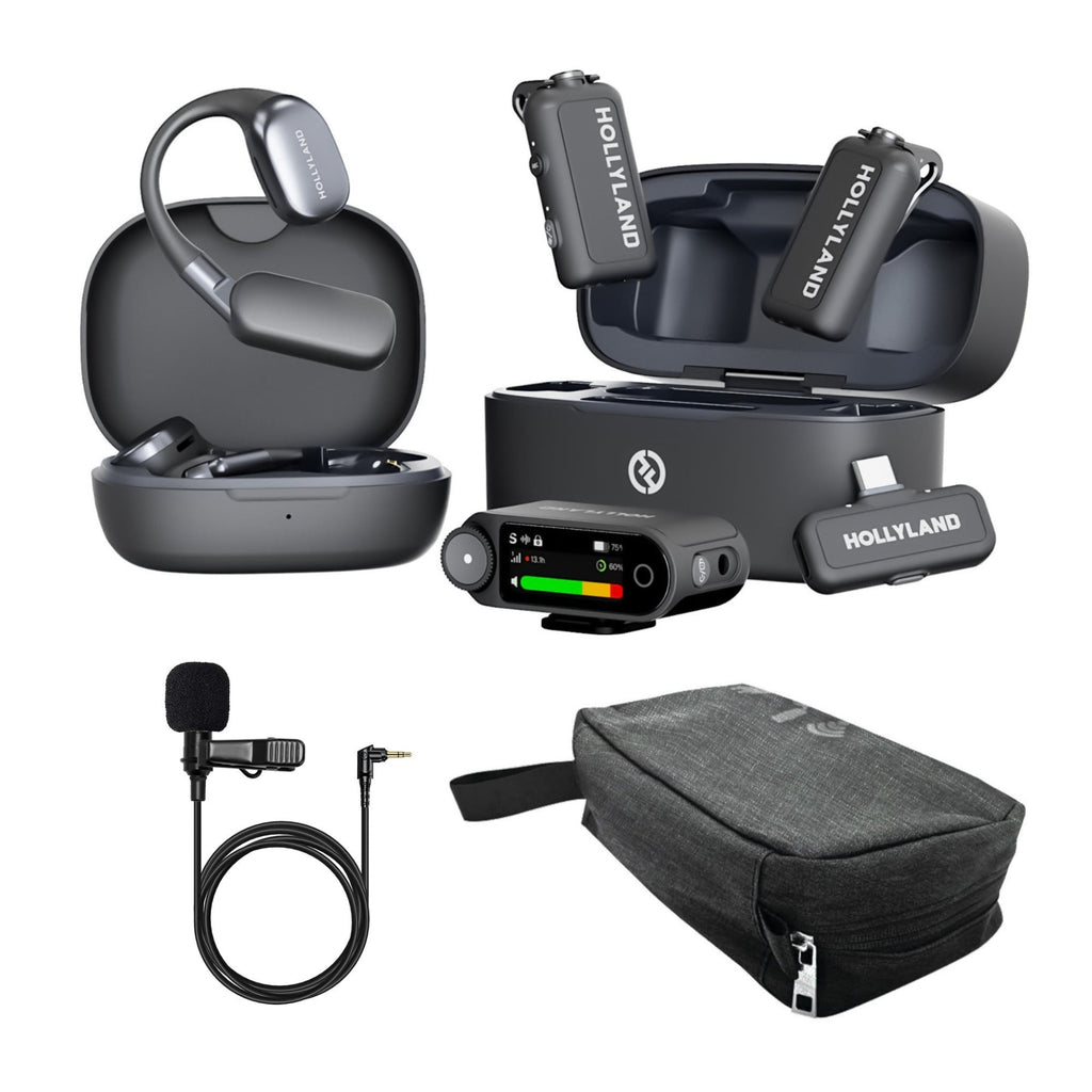 Hollyland LARK MAX 2 Ultimate Combo Wireless Microphone System (Gray) Bundle