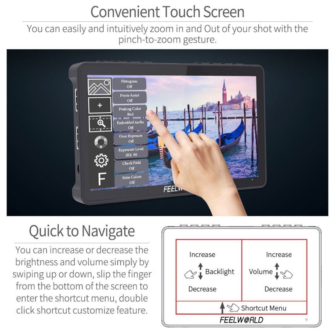 FeelWorld F5 Pro V4 6-Inch On-Camera Monitor with 4K Support and Tilt Arm