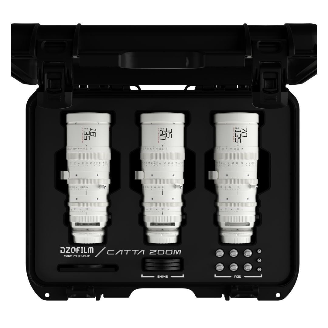 DZOFilm Catta FF 18 to 35mm, 35 to 80mm, and 70 to 135mm T2.9 Cine Zoom 3-Lens Bundle (White)