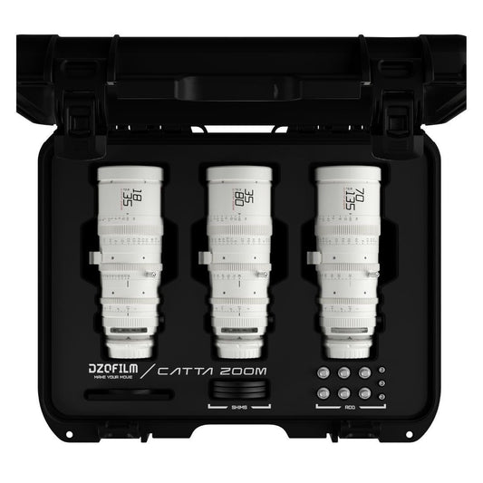 DZOFilm Catta FF 18 to 35mm, 35 to 80mm, and 70 to 135mm T2.9 Cine Zoom 3-Lens Bundle (White)