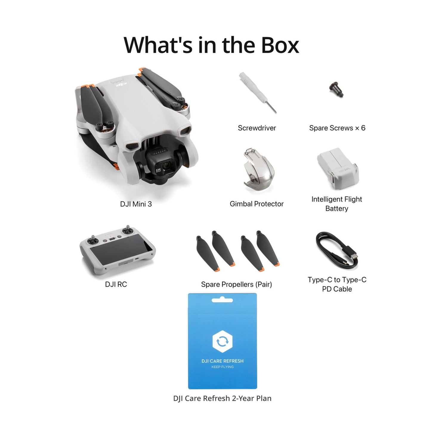 DJI Mini 3 Camera Drone with DJI Care Refresh 2-Year Plan for DJI Mini 3 (Physical Card) Bundle