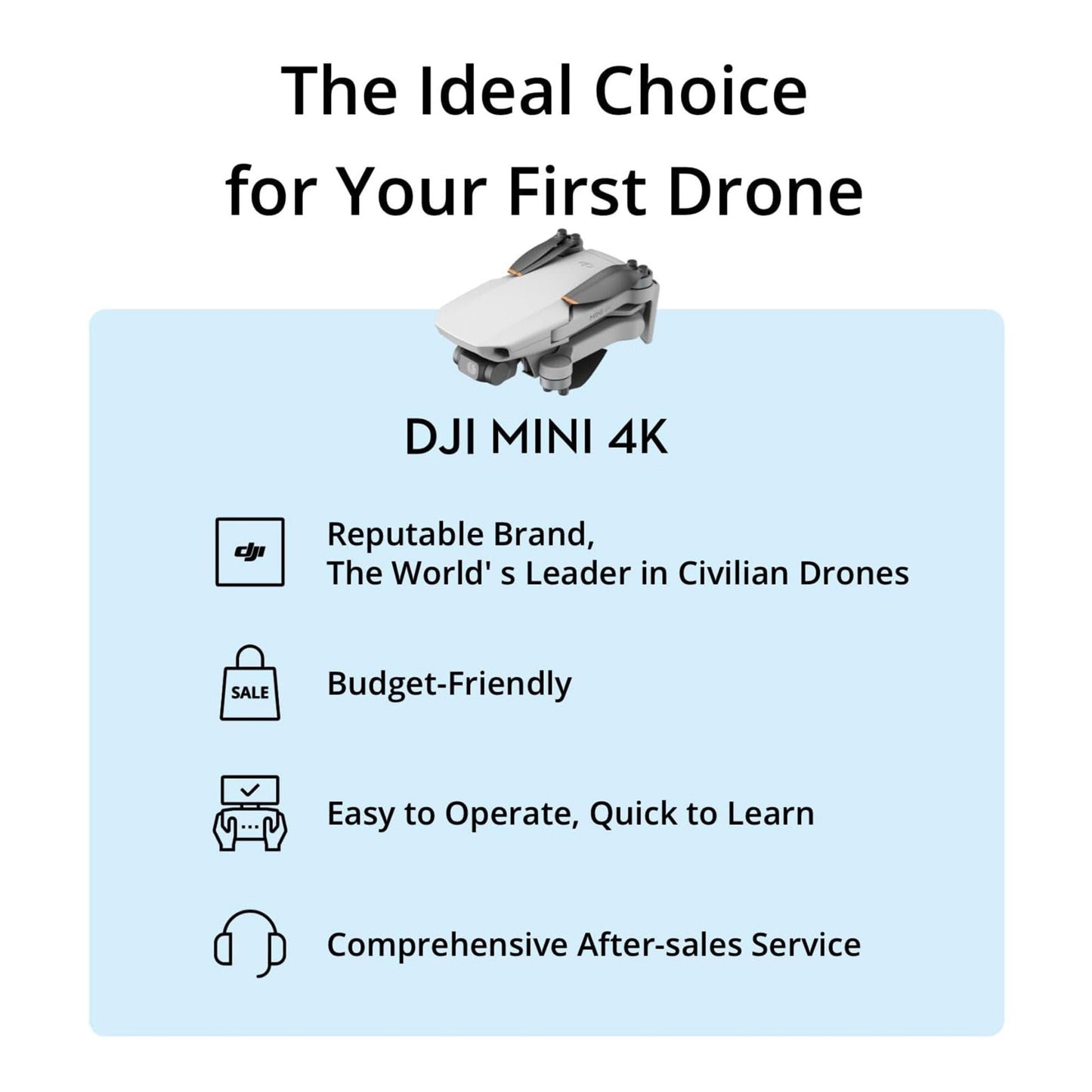 DJI Mini 4K Drone with 4K UHD Camera with 3-Axis Gimbal Stabilization Bundle