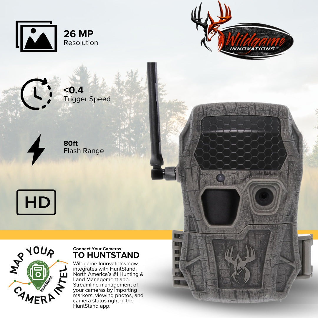 Wildgame Innovations Encounter XT Cellular 26MP Trail Camera with 720p Video (2-Pack) Bundle