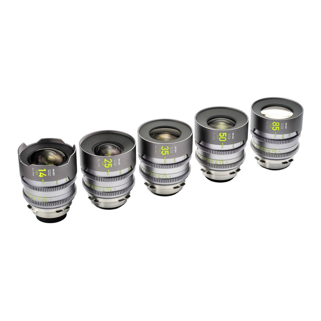 NiSi ATHENA PRIME Rewind Full Frame Cinema Lens Kit with 5 Lenses (14mm, 25mm, 35mm, 50mm, 85mm) and Hard Case (PL Mount)