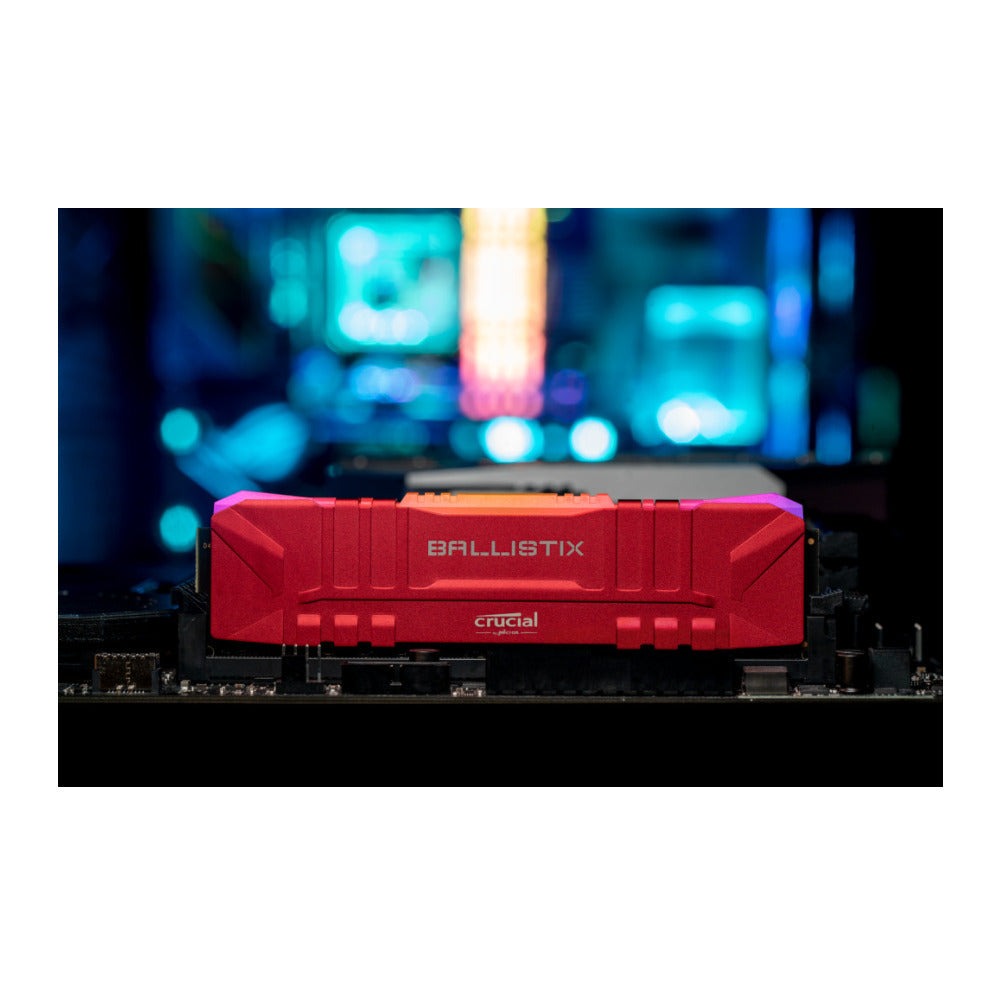 Crucial Ballistix 16GB DDR4-3200 UDIMM RAM Desktop Memory Kit (2x8GB, Red)