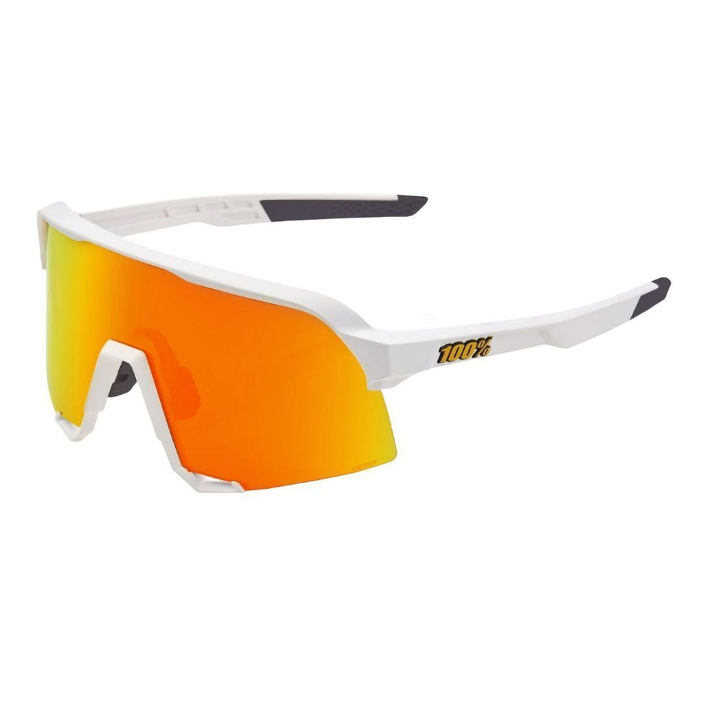 100% S3 Sunglasses Soft Tact White HiPER Red Lens