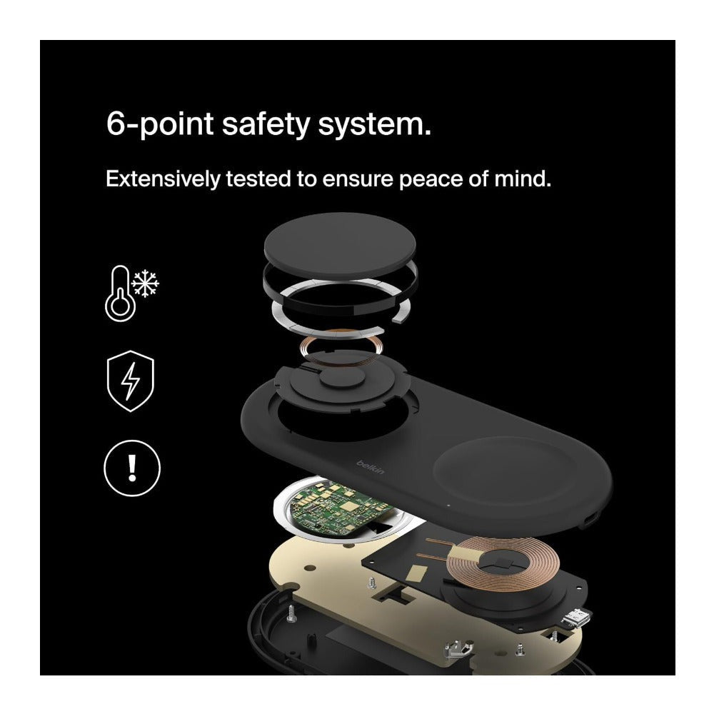 Belkin BoostCharge Pro 2-in-1 Magnetic Wireless Charging Pad with Qi2 (Black)