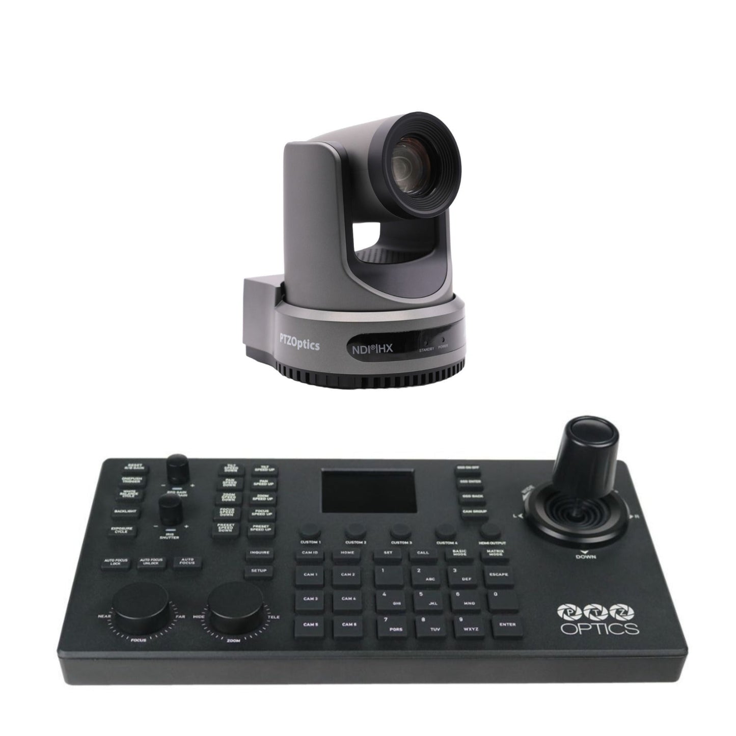 PTZOptics Move SE 30x 1080p Full HD Advanced PTZ Auto-Tracking Pan Tilt Zoom Camera (Gray) Bundle