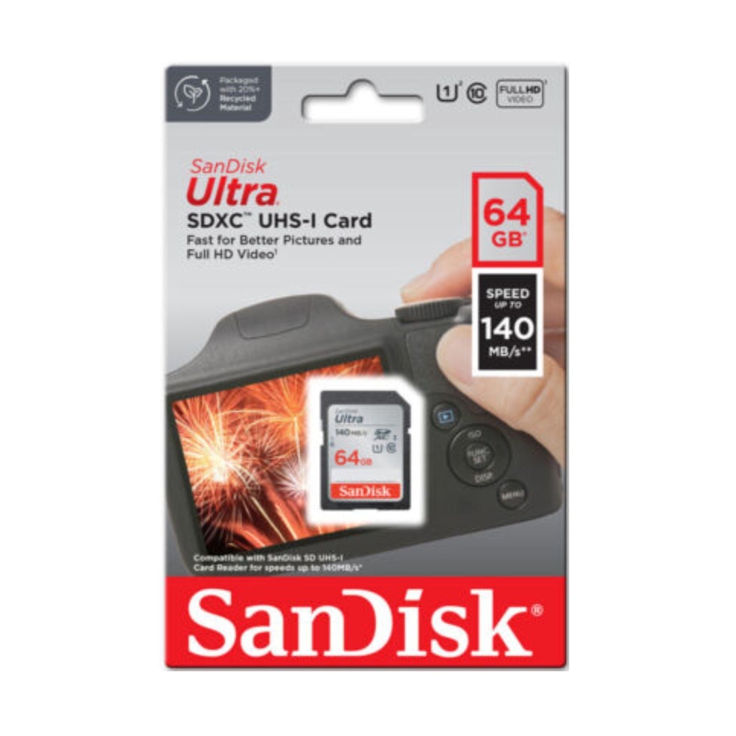 SanDisk 64GB Ultra Class 10 UHS-I SDXC Memory Card (10-Pack) with Card Reader
