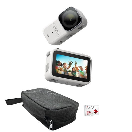 Xtra Atto 4K60 Action Camera Bundle with 128GB MicroSD and Folding Storage Case
