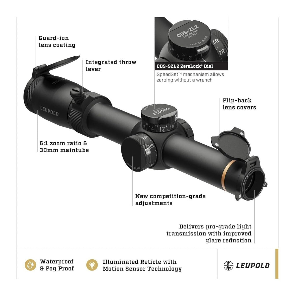 Leupold VX-6HD Gen 2 1-6x24 (30mm) CDS-SZL2 Illuminated FireDot Duplex