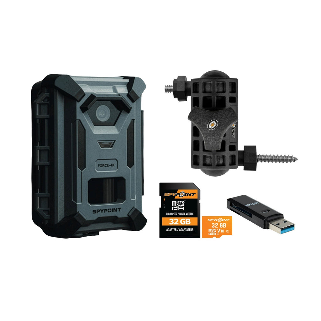 Spypoint FORCE-4K Trail Camera with 32GB MicroSD and Accessories Bundle
