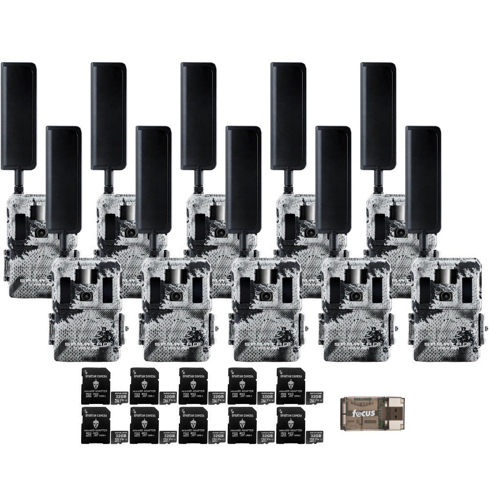 Spartan GoLive2 4G/LTE Trail Camera (10 Pack) w/ 32GB Memory Card & Card Reader