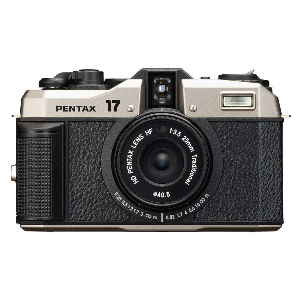 Pentax 17 F3.5 Half-Frame Camera (Dark Silver) with Gold 200 Film Bundle