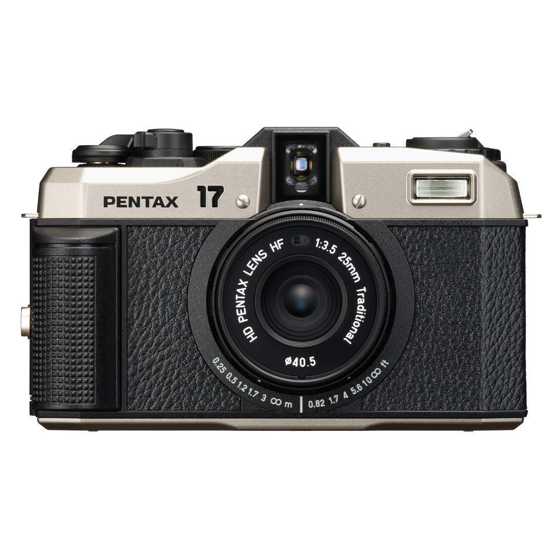 Pentax 17 F3.5 Half-Frame Camera (Dark Silver) with Gold 200 Film Bundle