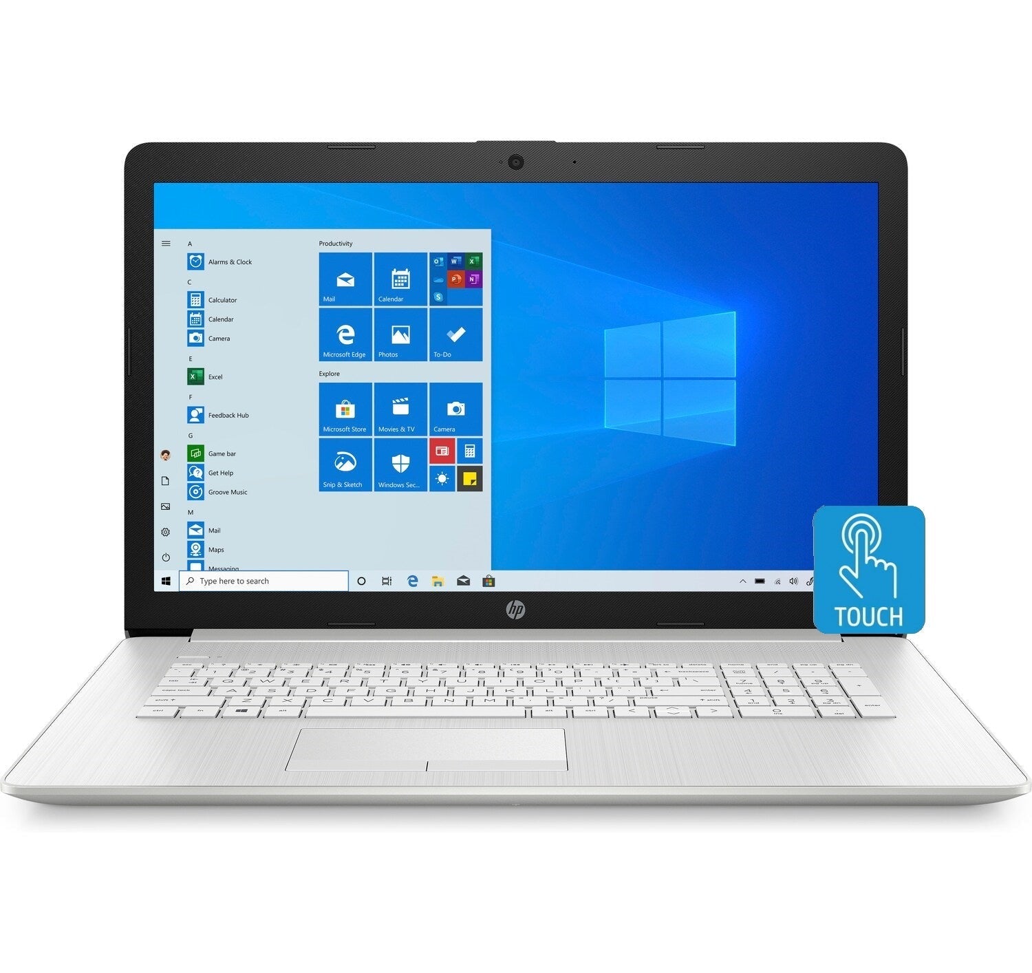 HP 17-BY 17.3" HD+ Touchscreen Laptop, Intel Core i5-1035G1, 8GB RAM, 256GB SSD, Windows 10 (Certified Refurbished)