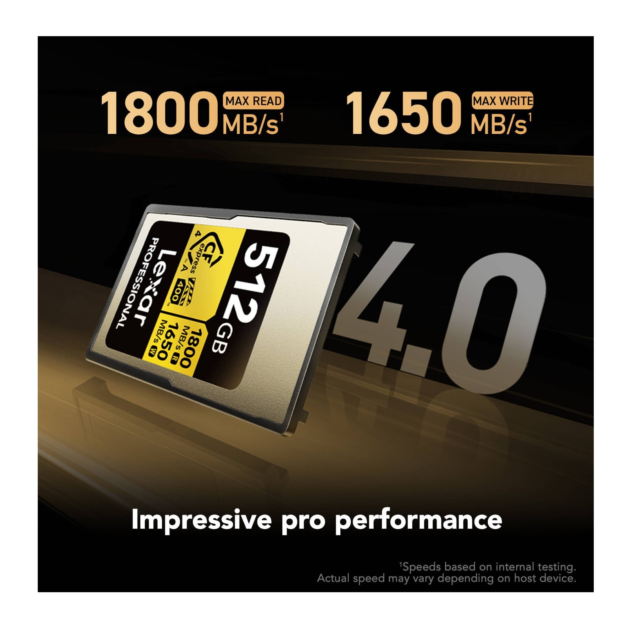 Lexar 512GB Professional GOLD CFexpress 4.0 Type A Memory Card