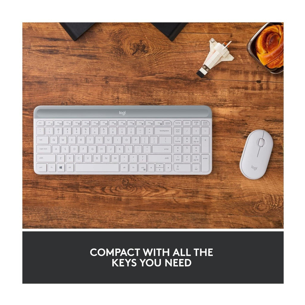 Logitech MK470 Slim Logitech Wireless Keyboard and Mouse Combo (Off-White)