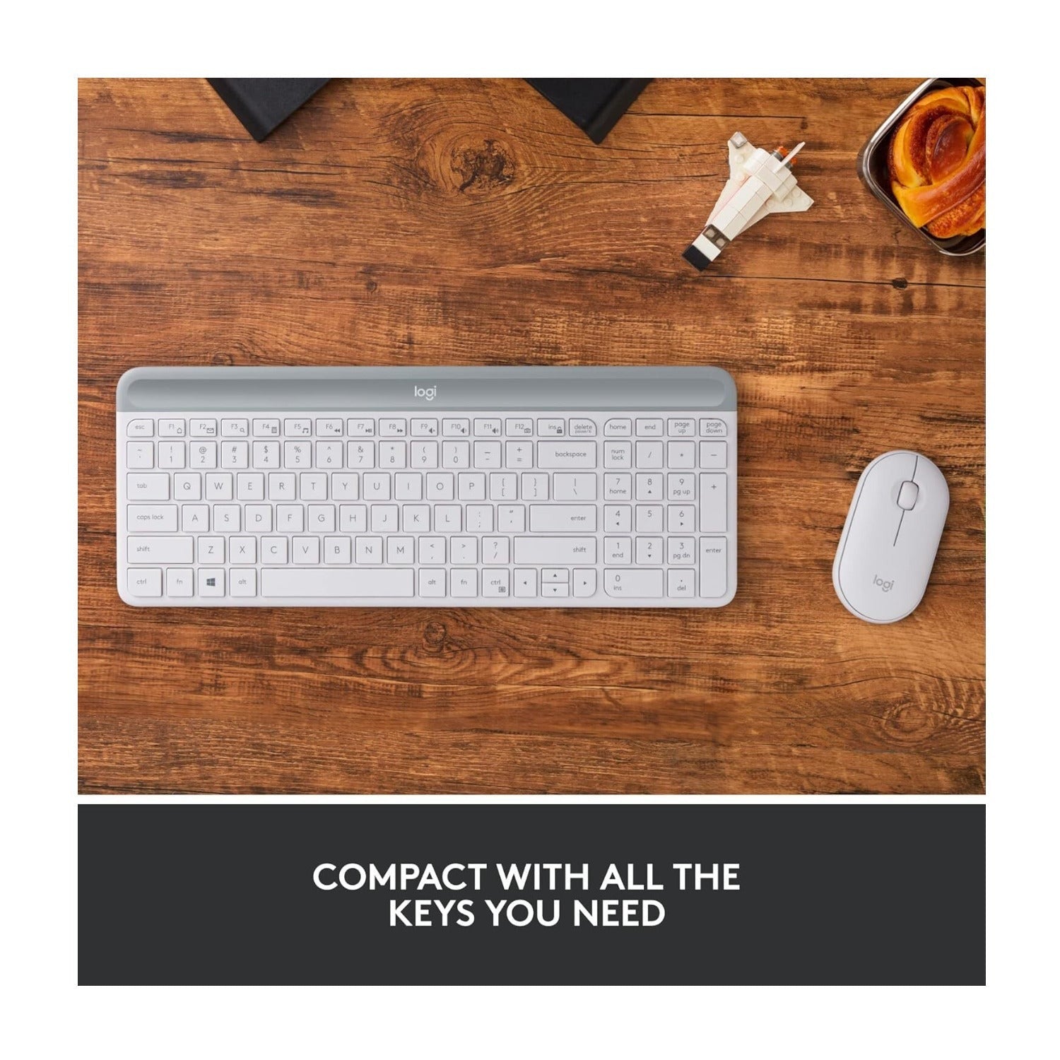 Logitech MK470 Slim Logitech Wireless Keyboard and Mouse Combo (Off-White)