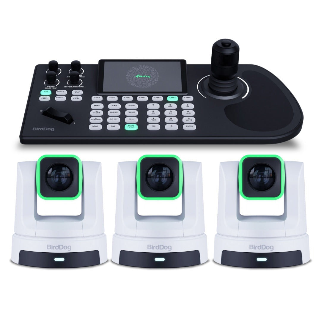 BirdDog X5 Ultra PTZ Camera with Unmatched 4K Performance and AI Tracking (White) (3-Pack) Bundle