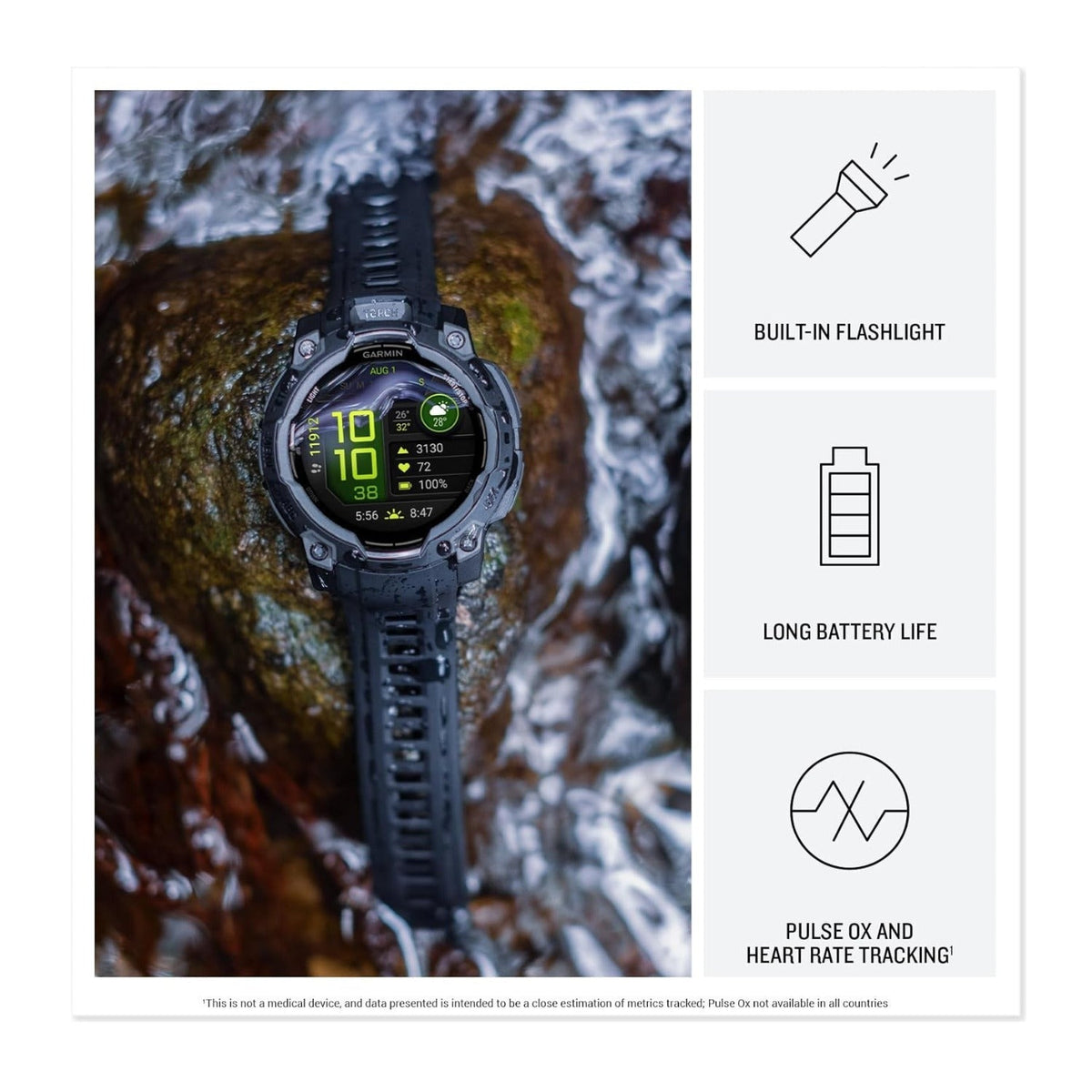 Garmin Instinct 3 45mm Black AMOLED GPS Smartwatch Bundle with T710 Earbuds
