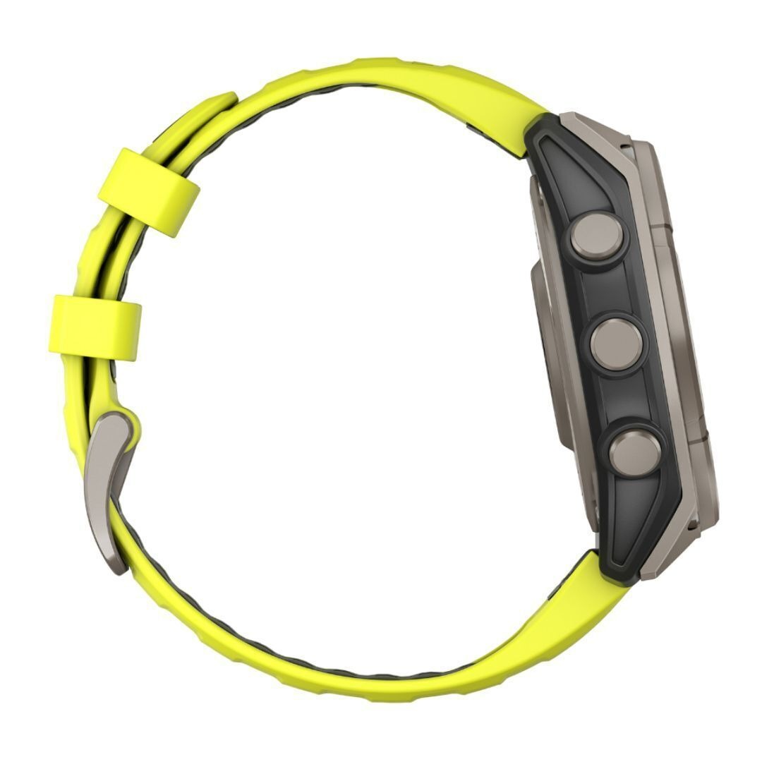 Garmin fenix 8 Sapphire Solar 47mm Smartwatch with Built-In LED Flashlight (Amp Yellow and Graphite)