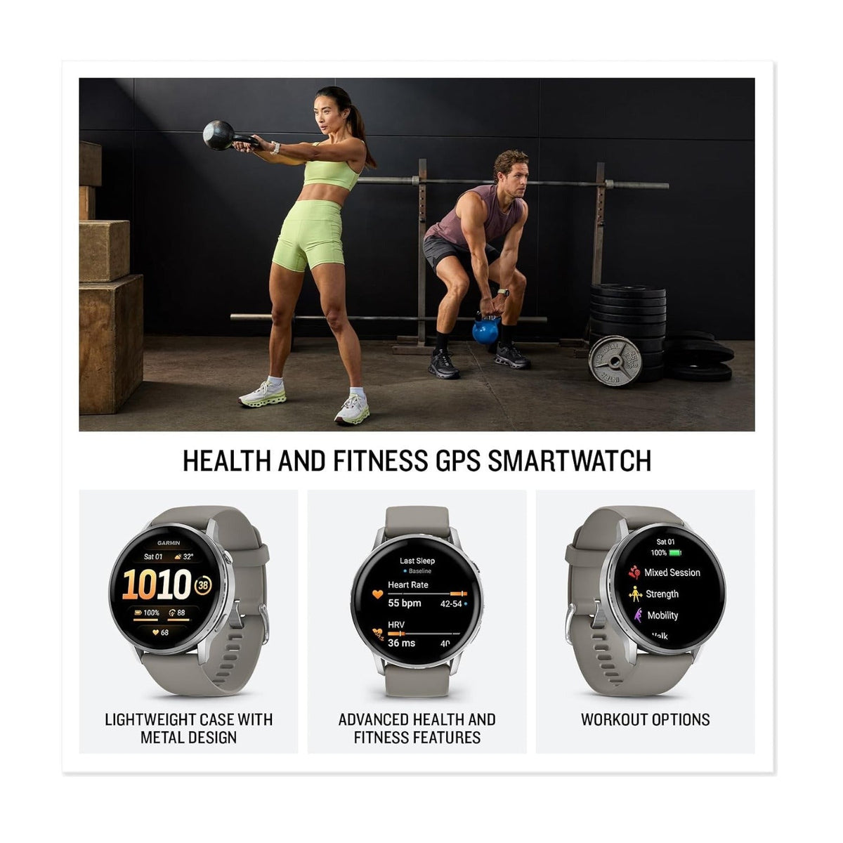 Garmin Venu 4 45mm GPS Smartwatch (Silver/Gray) Bundle with Wireless Earbuds