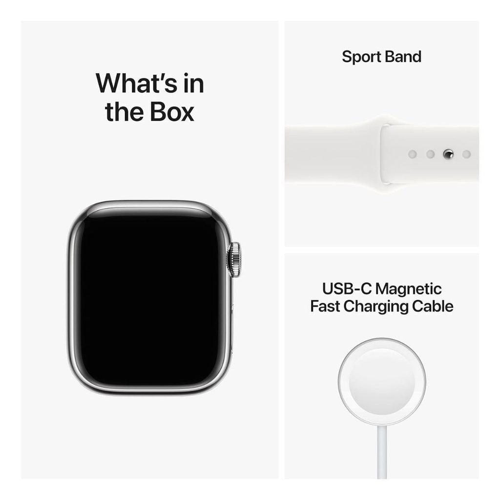 Apple Watch Series 8, 41mm GPS + Cellular (Silver Aluminum Case) (Certified Refurbished)