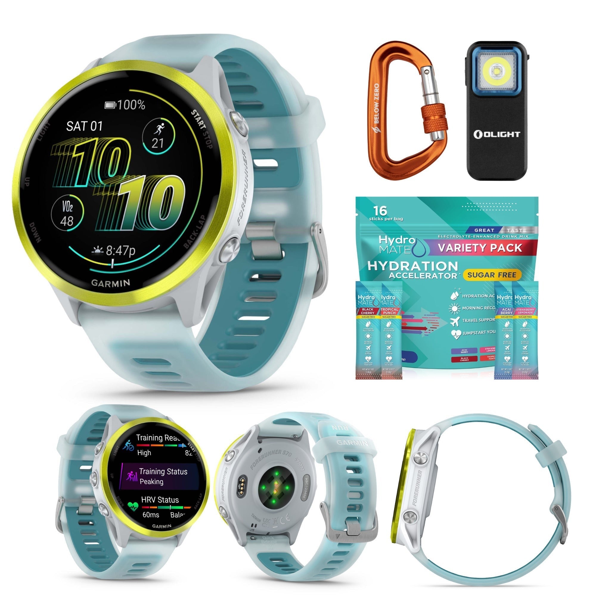 Garmin Forerunner 570 GPS Running Smartwatch (Turquoise) Outdoor Bundle