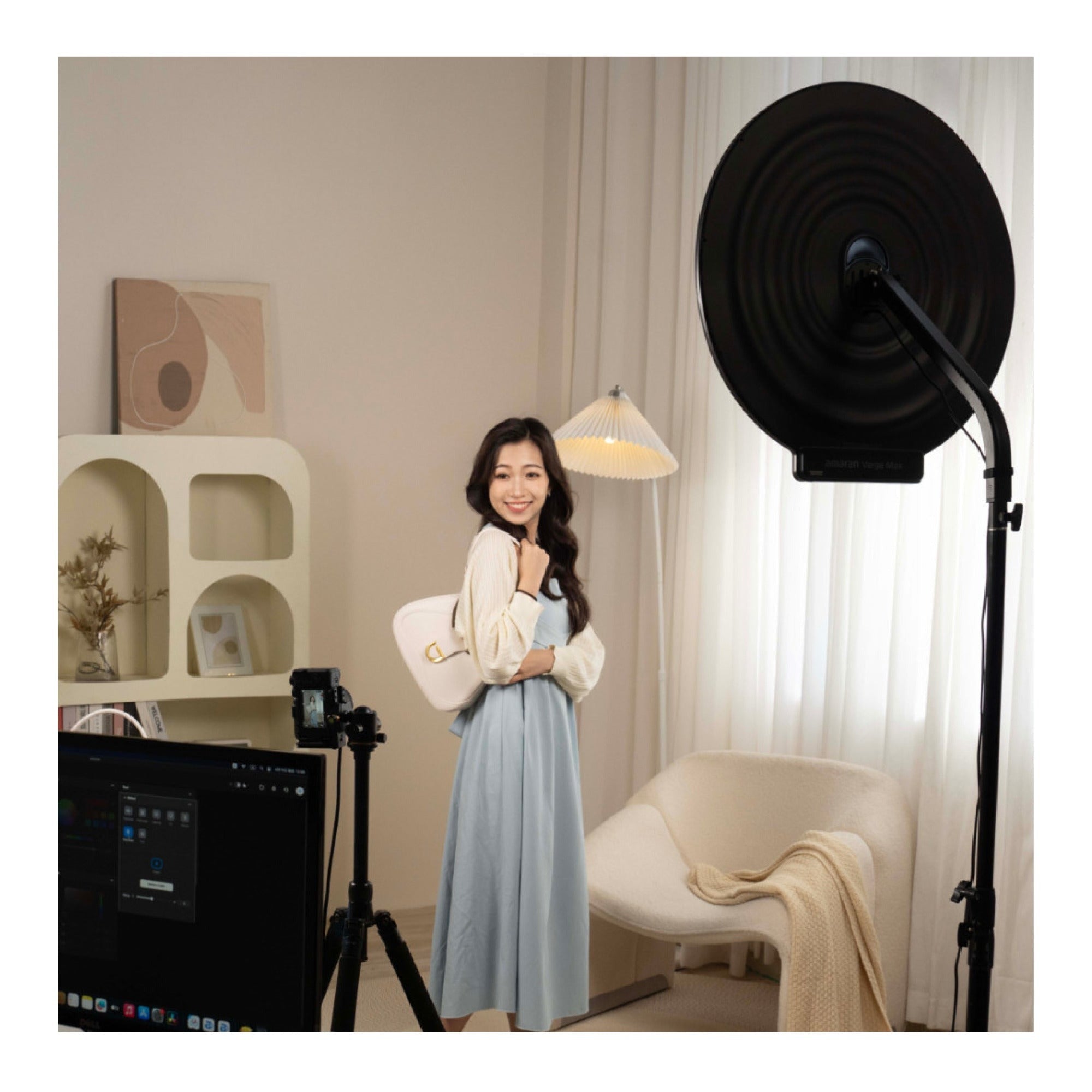 Amaran Verge Max Kit-White (US) Bundle with Max Light Control Grid and Adapter