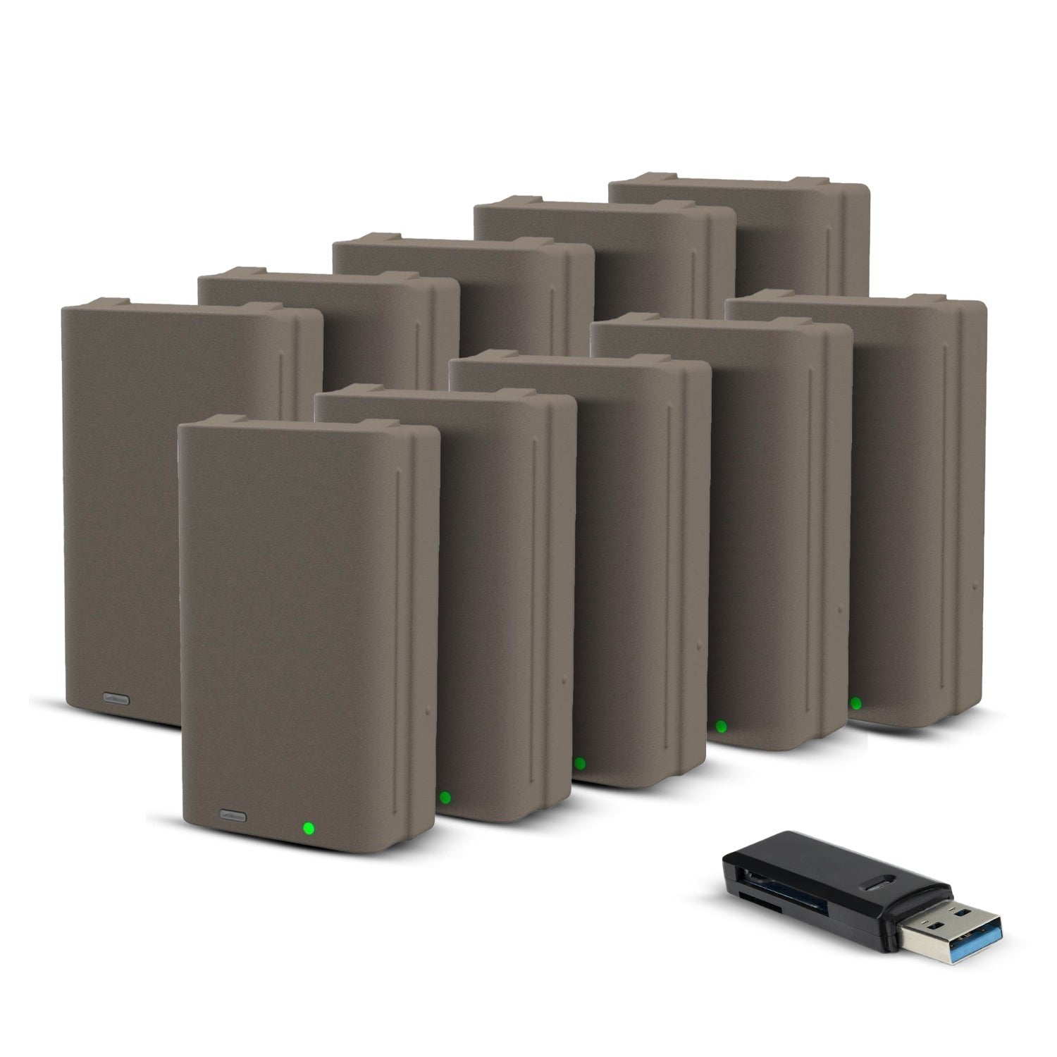 Stealth Cam FieldMax Lithium Battery Cartridge 10-Pack with Card Reader Bundle