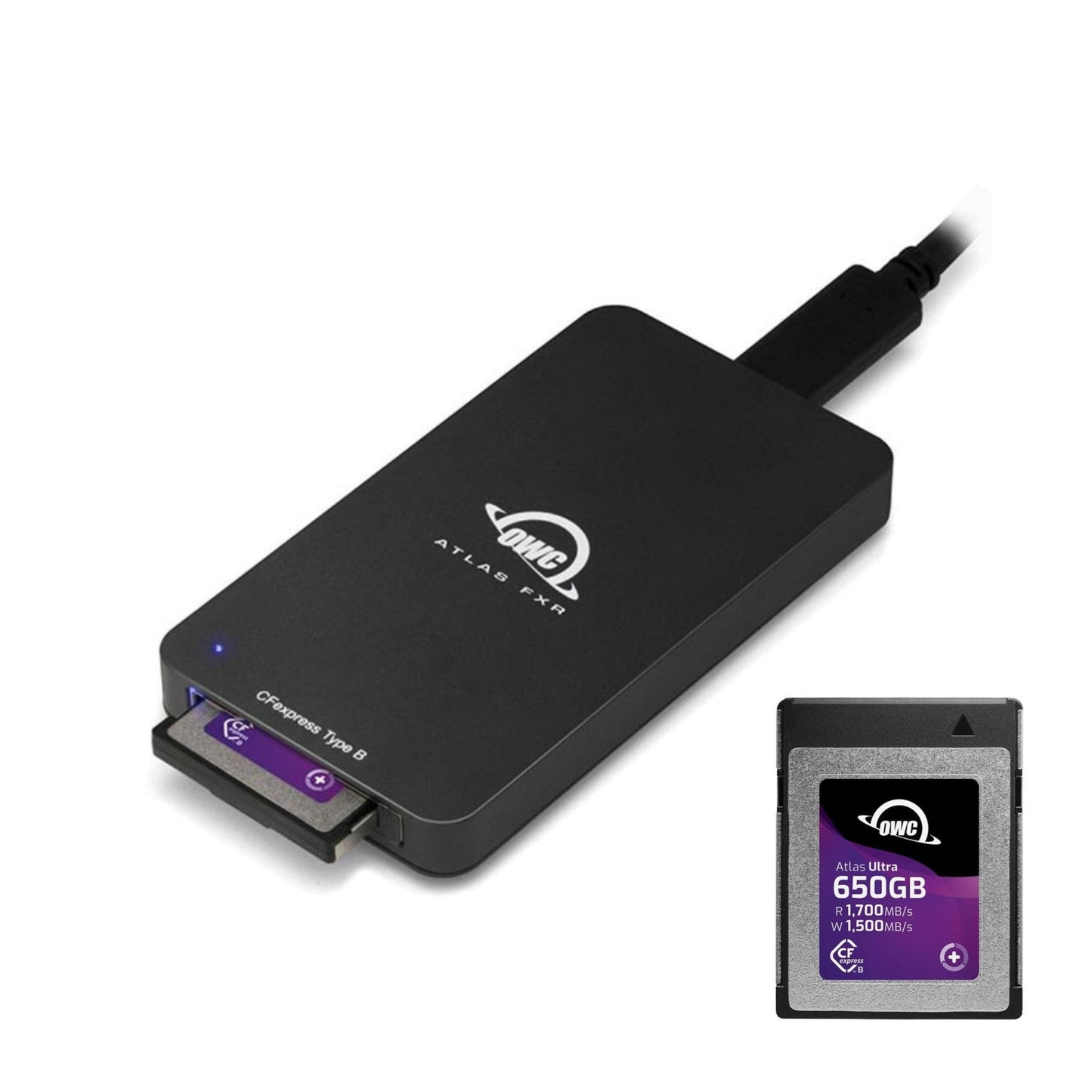 OWC 650GB Atlas Ultra CFExpress 2.0 Type B Card with Thunderbolt (USB-C) with USB CFExpress Reader
