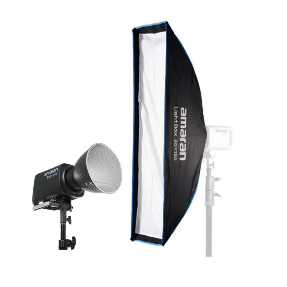 Amaran Ray 360c Full-Color COB Video Light (US) Bundle with Bowens Mount Softbox