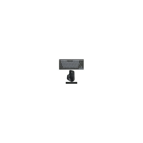 Logitech MX Mechanical Mini Tactile Keyboard (Graphite) with Wireless Mouse (Black) and Palm Rest