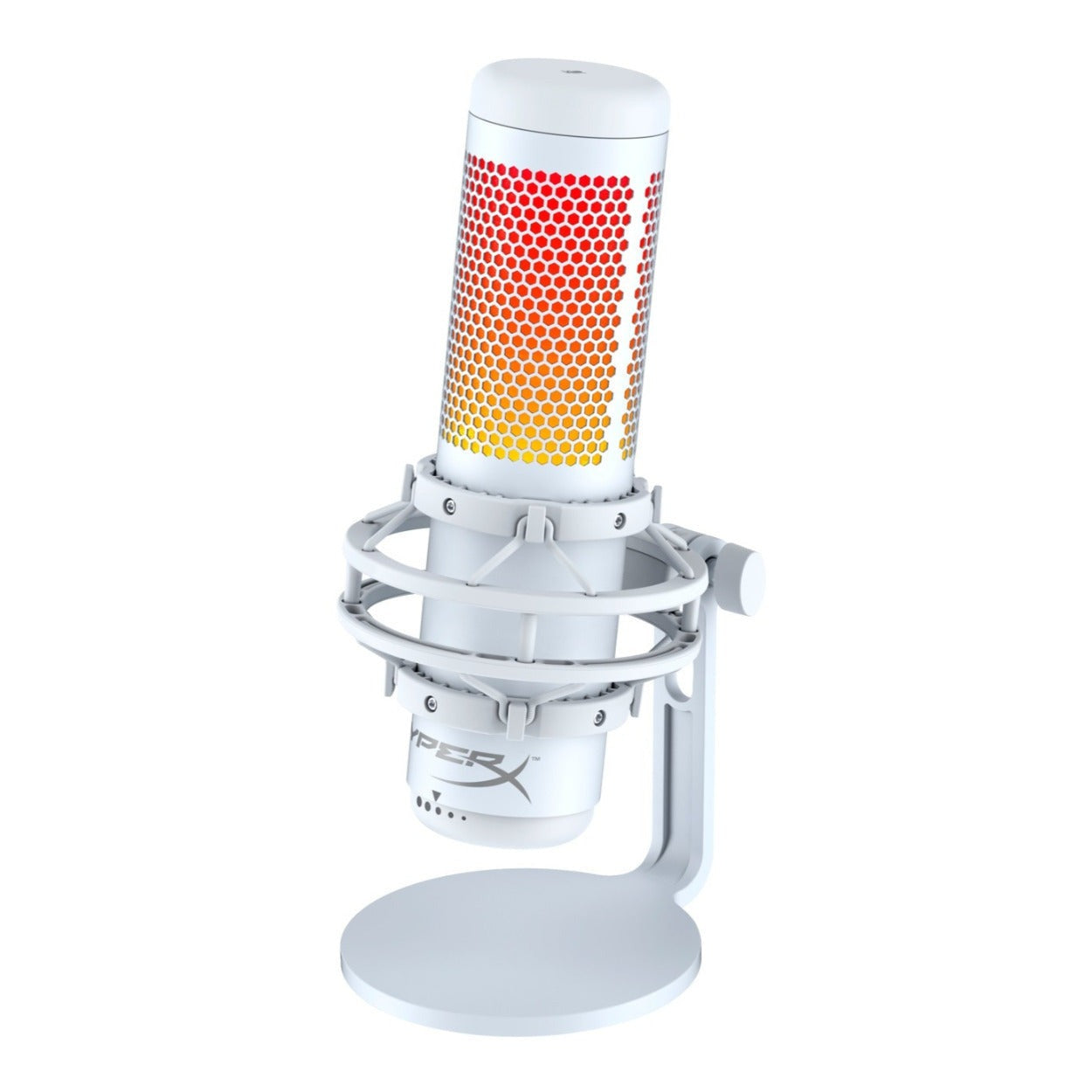 HyperX QuadCast S USB Gaming Microphone with RGB Lighting, White/Gray (Certified Refurbished)