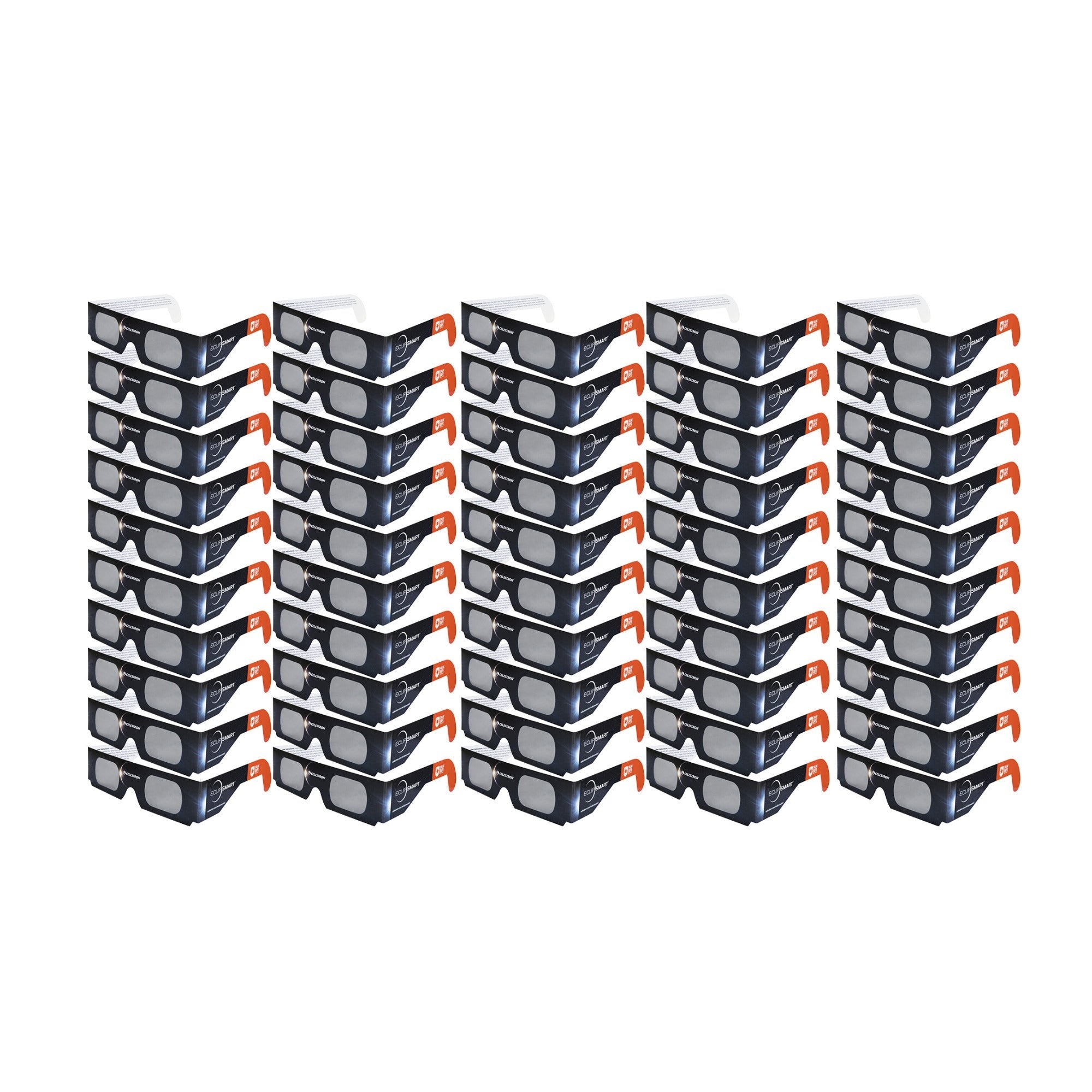 Celestron EclipSmart Safe Filter Eclipse Glasses ISO 12312-2:2015 (E) (50-Pack)