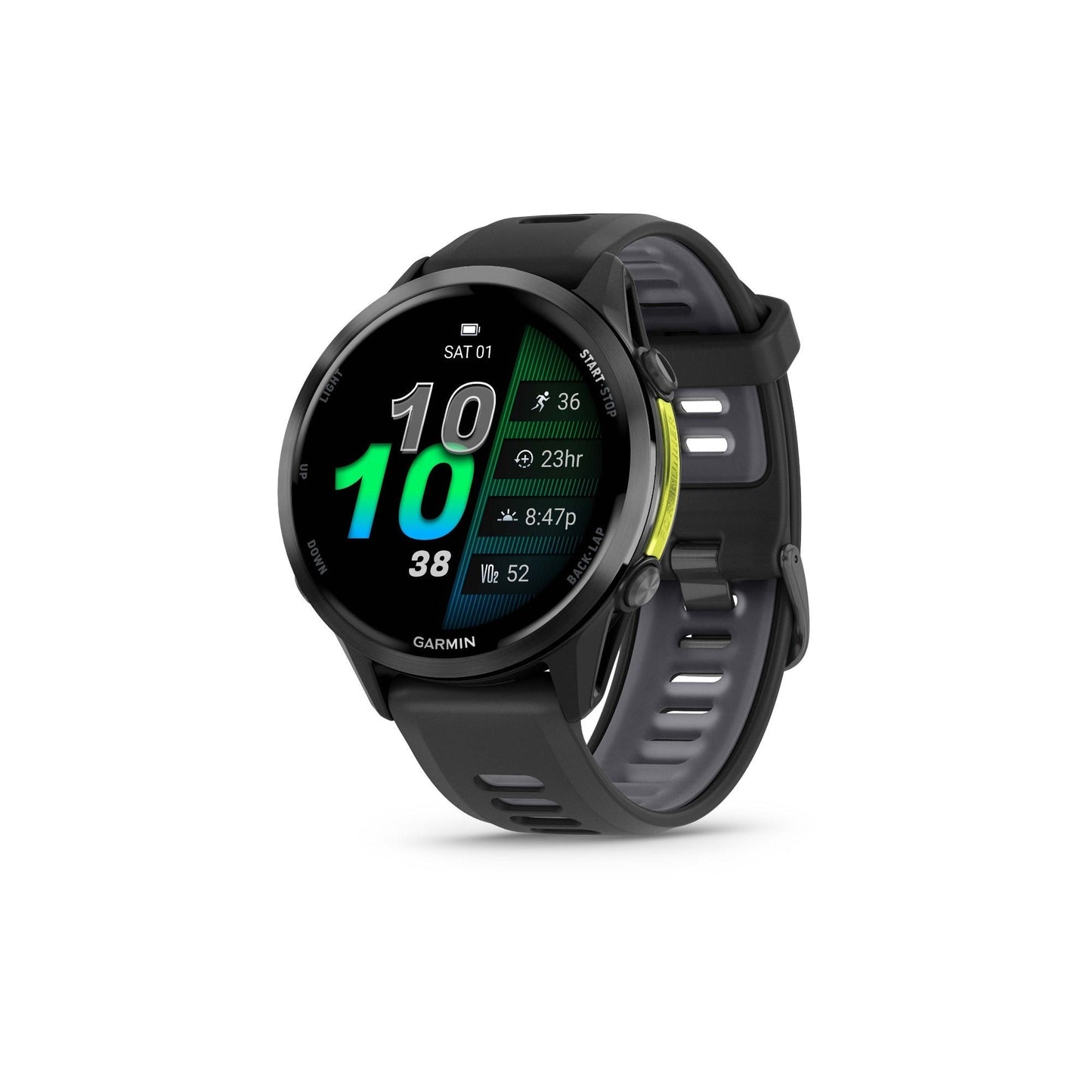 Garmin Forerunner 970 Carbon Gray DLC Titanium, Black Case and Black/Translucent Whitestone Band