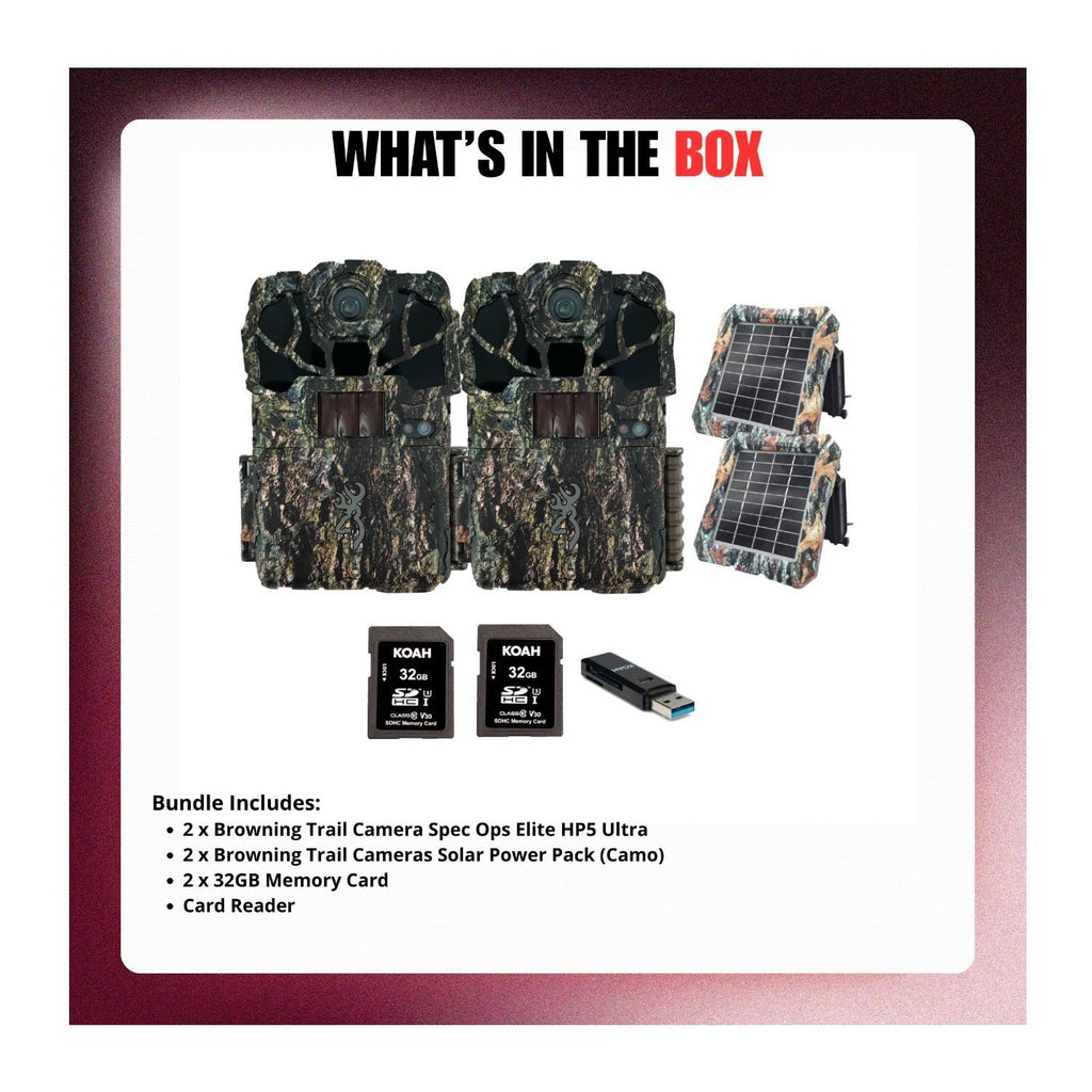 Browning Trail Camera Spec Ops Elite HP5 Ultra (2-Pack) Bundle with Accessories