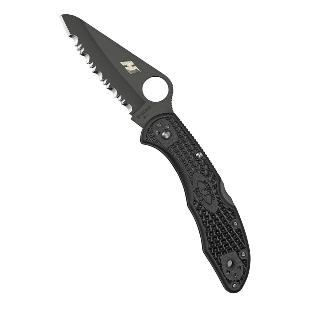 Spyderco Salt 2 Lightweight Knife with H-1 Corrosion Resistant Steel Blade and FRN Handle (Black)
