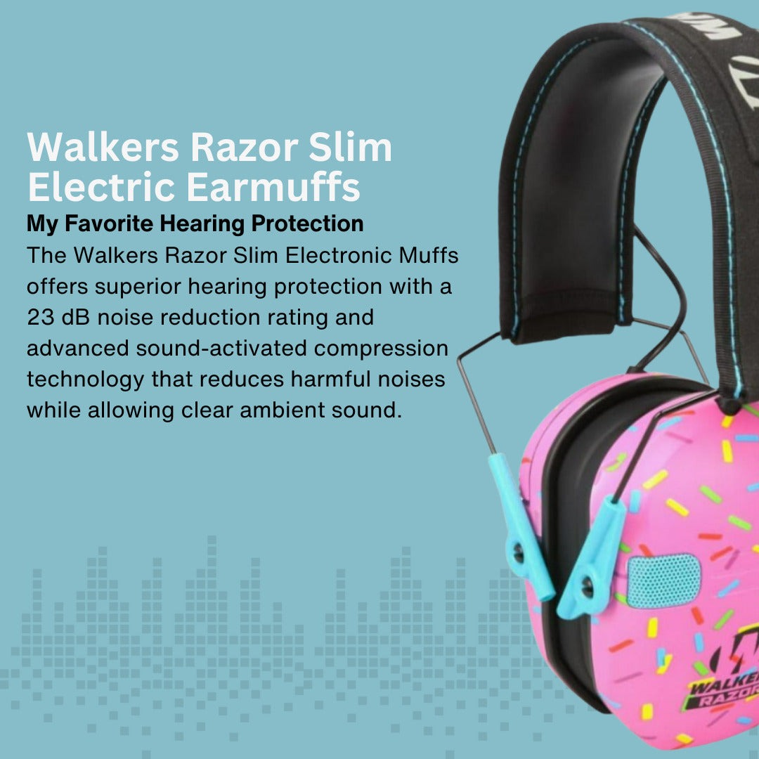 Walker's Razor Slim Electronic Muff (Pink, 2-Pack) Bundle with Accessories