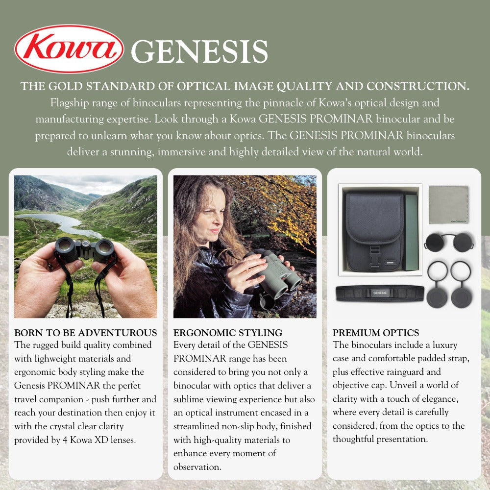 Kowa 10.5x44 Genesis Prominar XD Lens Roof Prism Binocular with Aluminum Tripod Bundle