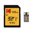 Kodak 128GB SD Class 10 UHS-I U1 V10 Full HD Memory Card with Reader Bundle